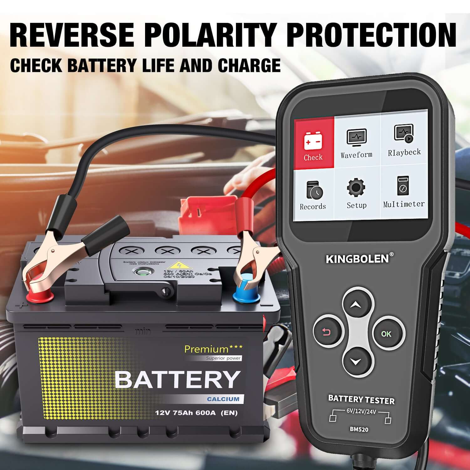 KINGBOLEN® BM520 6V 12V 24V Auto Battery Tester - Image 6