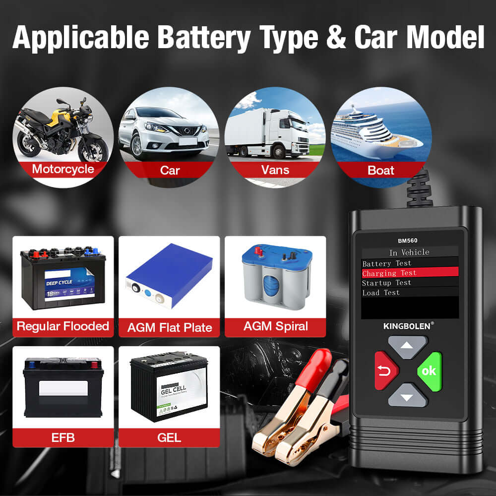 KINGBOLEN® BM560 6V 12V Auto Battery Tester - Image 3