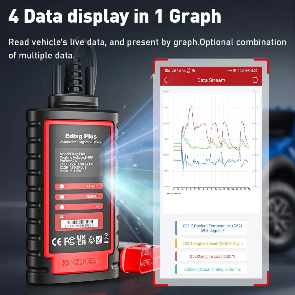KINGBOLEN® Ediag Plus All Systems Bidirectional ECU Coding CAN-FD OBD2 Scanner - Image 6