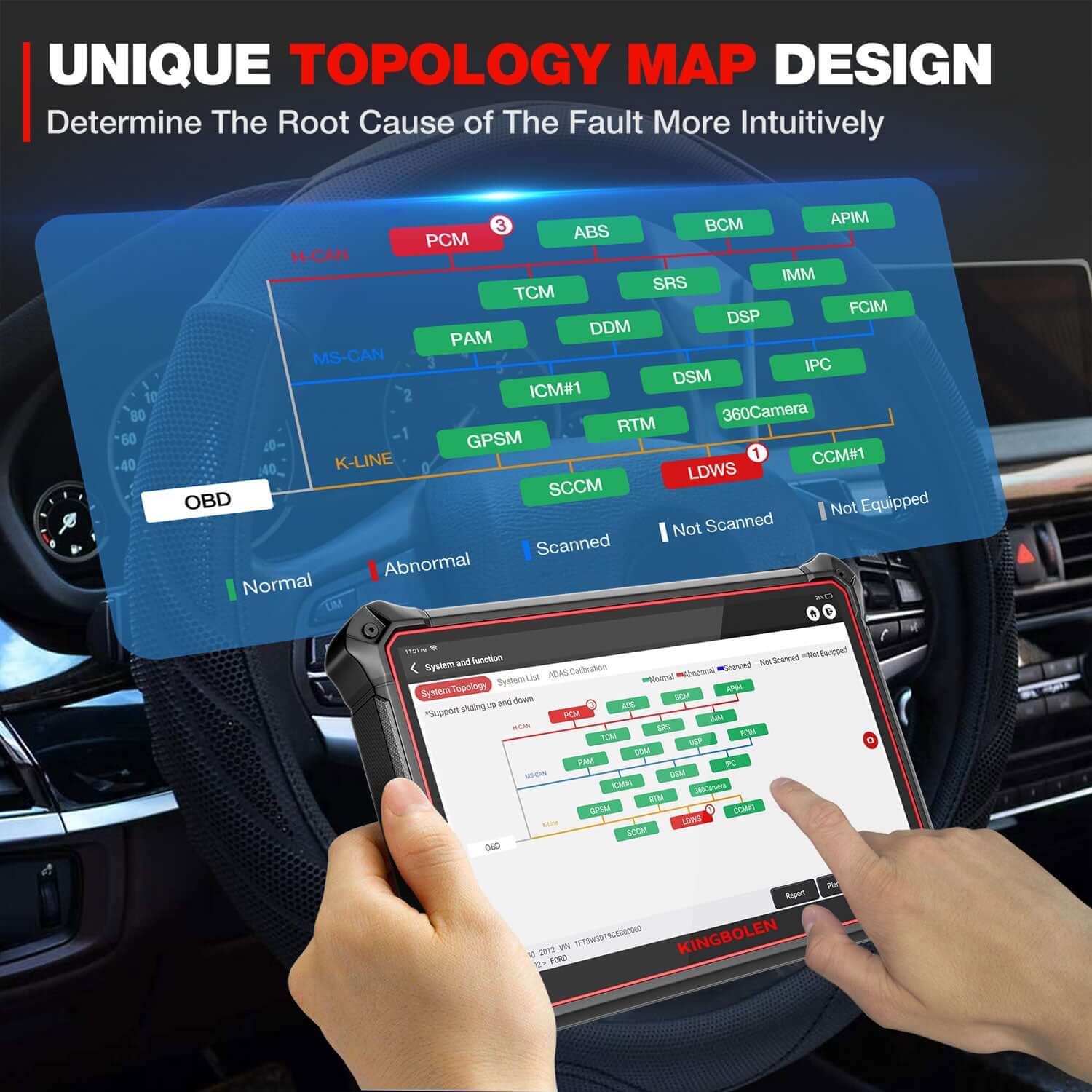 KINGBOLEN® K10 All Systems ECU Coding And Bidirectional Test OBD2 Scanner - Image 7