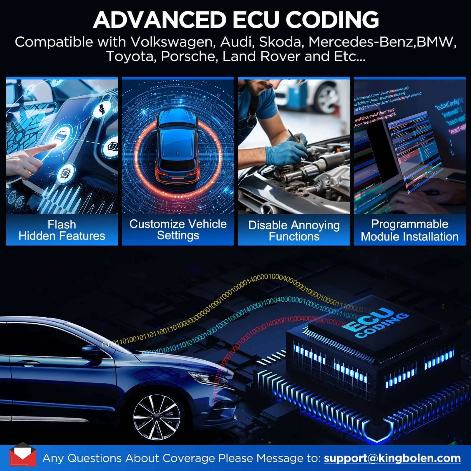2026 Kingbolen K10 PRO CANFD&Doip Bluetooth Obd2 Scanner 40+ Resets All System Car Diagnostic Tools With ECU Coding Active Test Guide Function - Image 3
