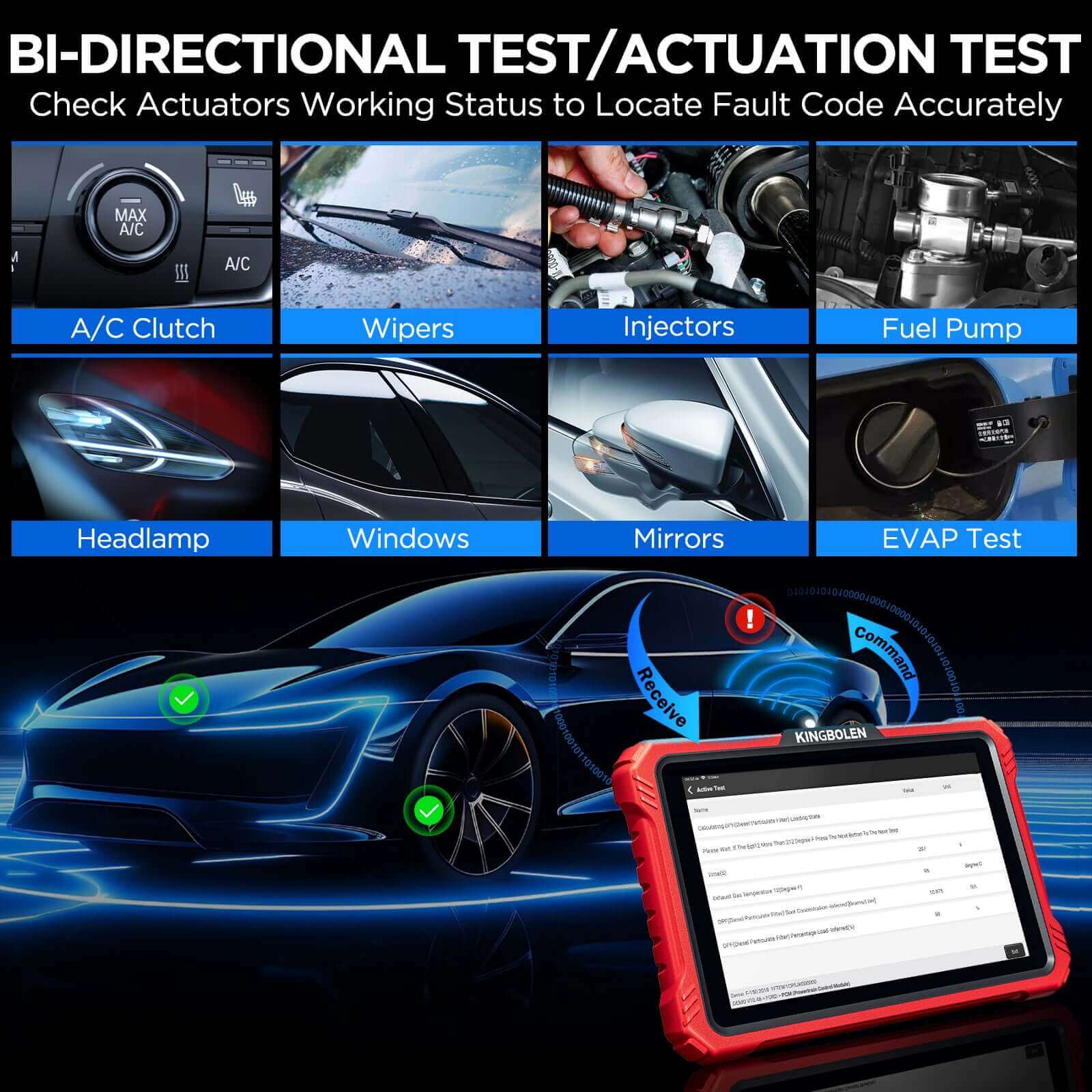 2026 Kingbolen K10 PRO CANFD&Doip Bluetooth Obd2 Scanner 40+ Resets All System Car Diagnostic Tools With ECU Coding Active Test Guide Function - Image 9
