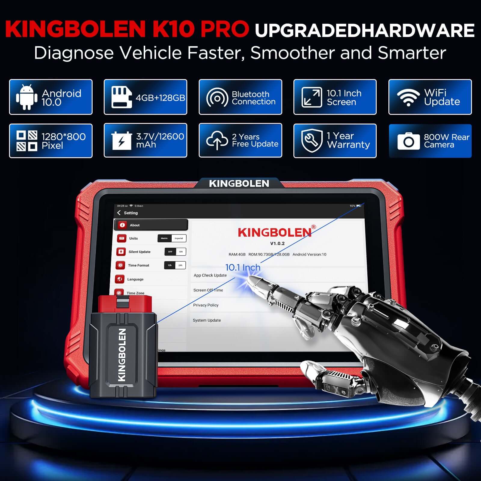 2026 Kingbolen K10 PRO CANFD&Doip Bluetooth Obd2 Scanner 40+ Resets All System Car Diagnostic Tools With ECU Coding Active Test Guide Function - Image 10