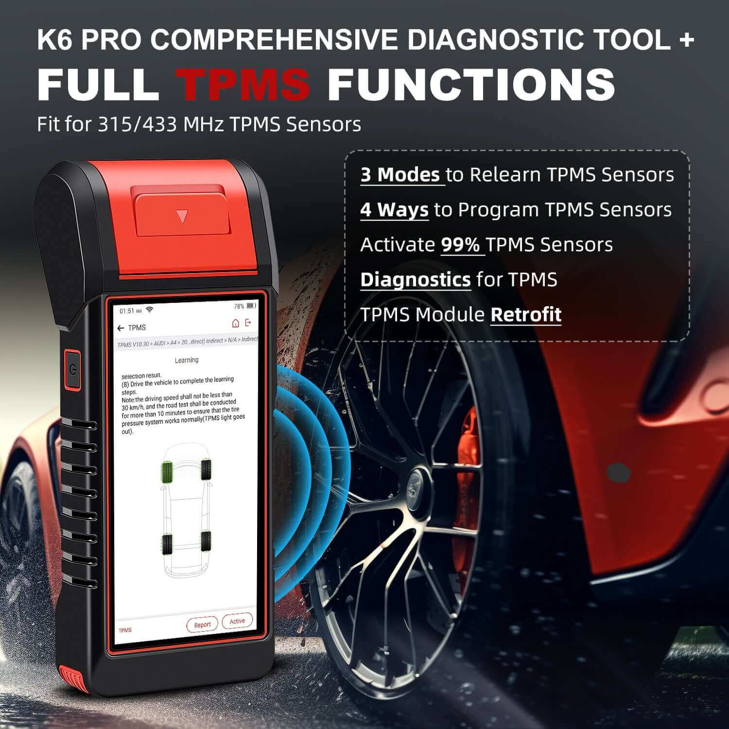 KINGBOLEN® K6 PRO All Systems Battery Tester TPMS Printer Diagnostic Scanner with 2 Years Free update K7 upgrate version - Image 4