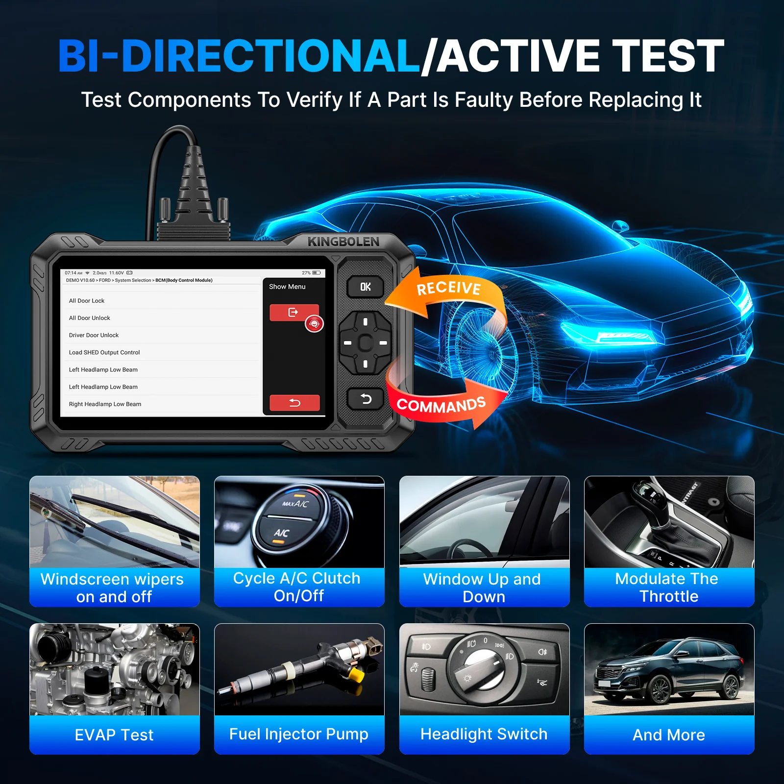 KINGBOLEN S6 ELITE Free Updates Full System Bi-Directional OBD2 Scanner - Image 4