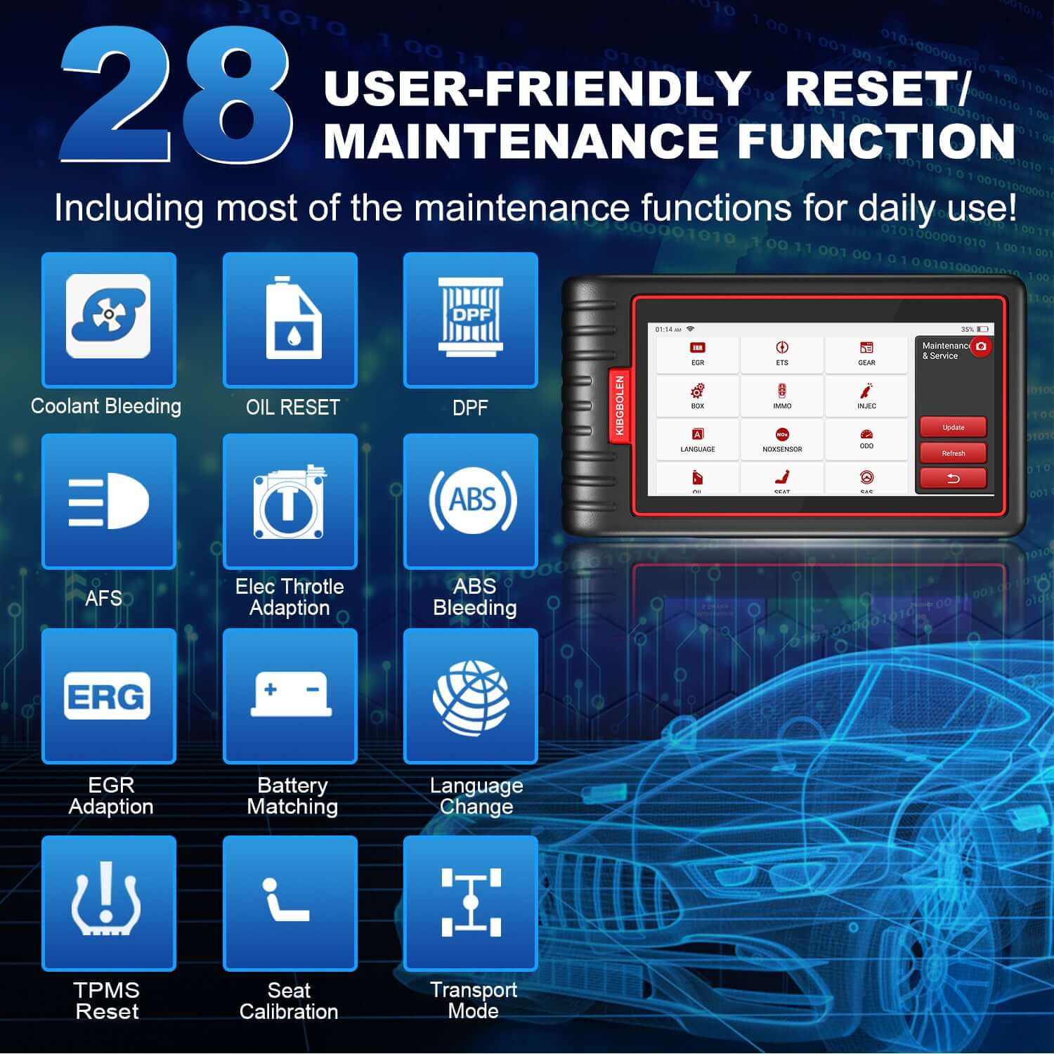 KINGBOLEN® S6 Bluetooth OBD2 Scanner with 28 Reset Functions and Lifetime Free Update - Image 3