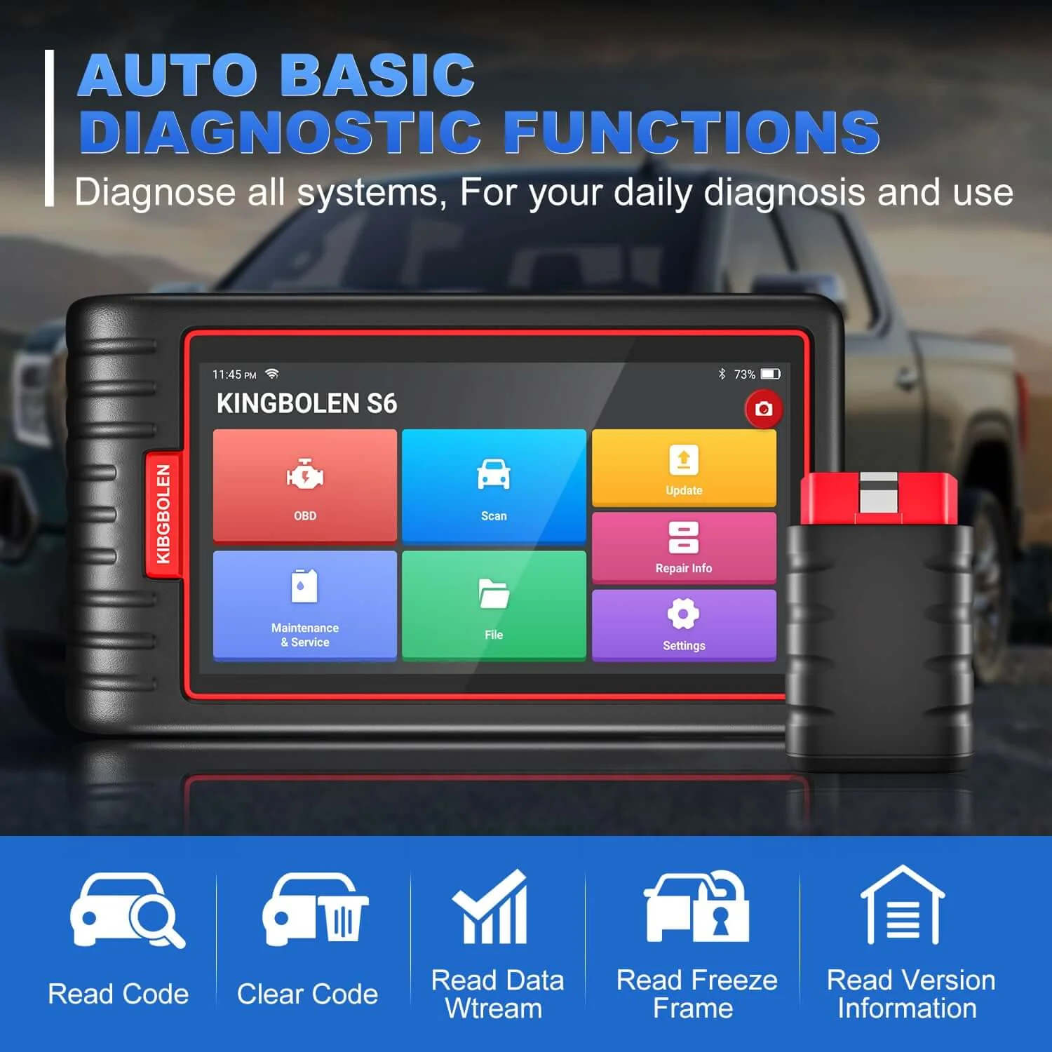 KINGBOLEN® S6 Bluetooth OBD2 Scanner with 28 Reset Functions and Lifetime Free Update - Image 4