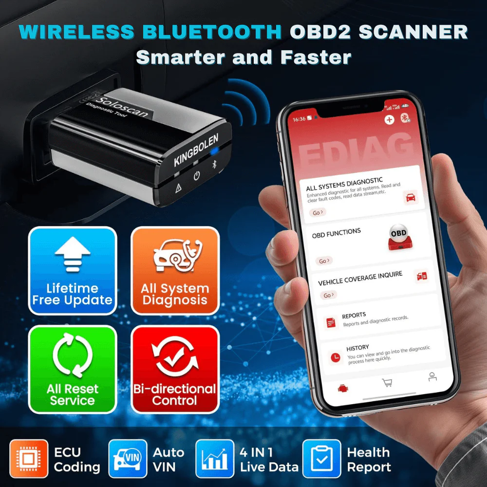 KINGBOLEN SOLOSCAN OBD2 Bluetooth Scanner for BMW & Rolls-Royce– Lifetime Free Updates, Bi-Directional Control, ECU Coding & Full System Diagnostics - Image 9