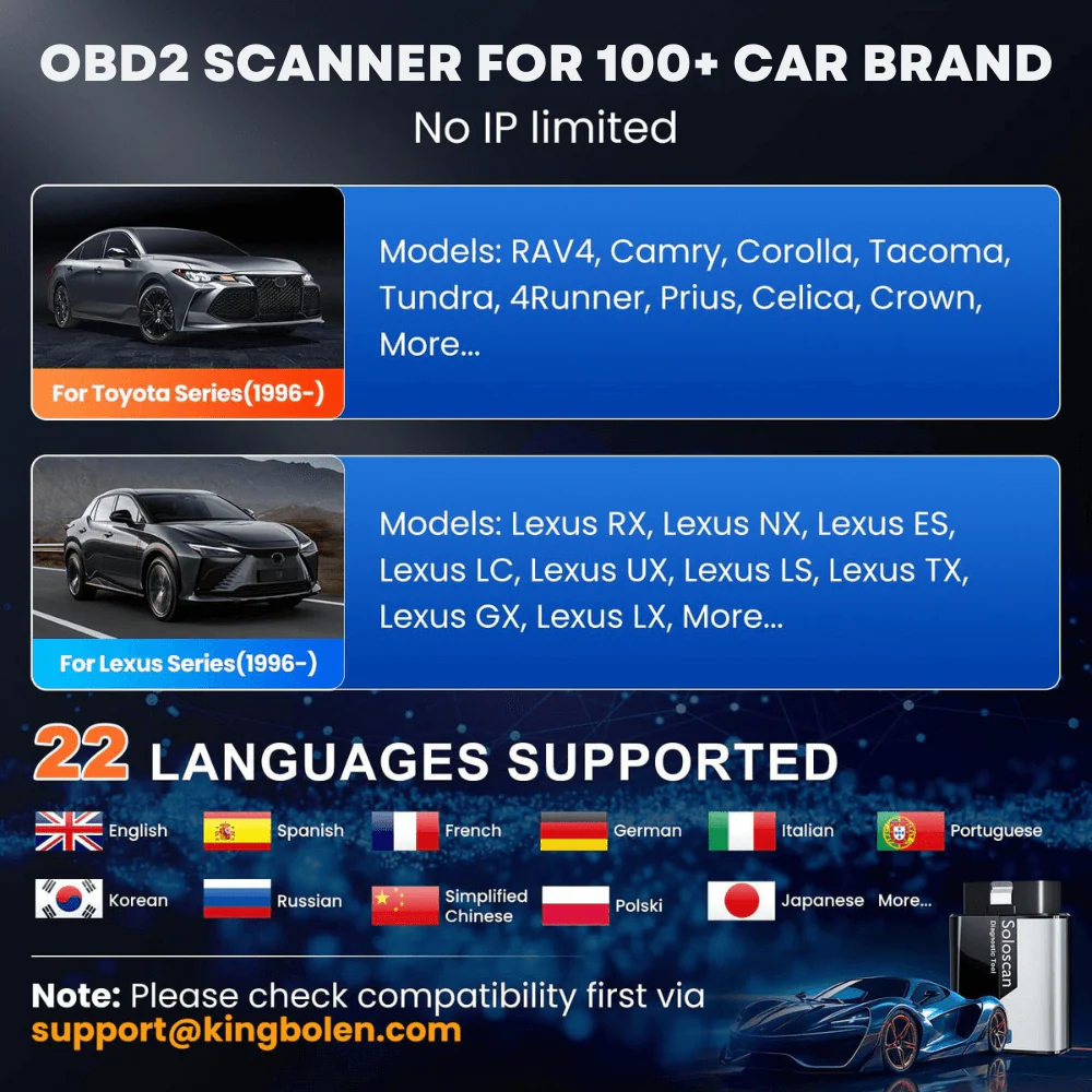 KINGBOLEN SOLOSCAN OBD2 Bluetooth Scanner for GM & Chevrolet– Lifetime Free Updates, Bi-Directional Control, ECU Coding & Full System Diagnostics - Image 9