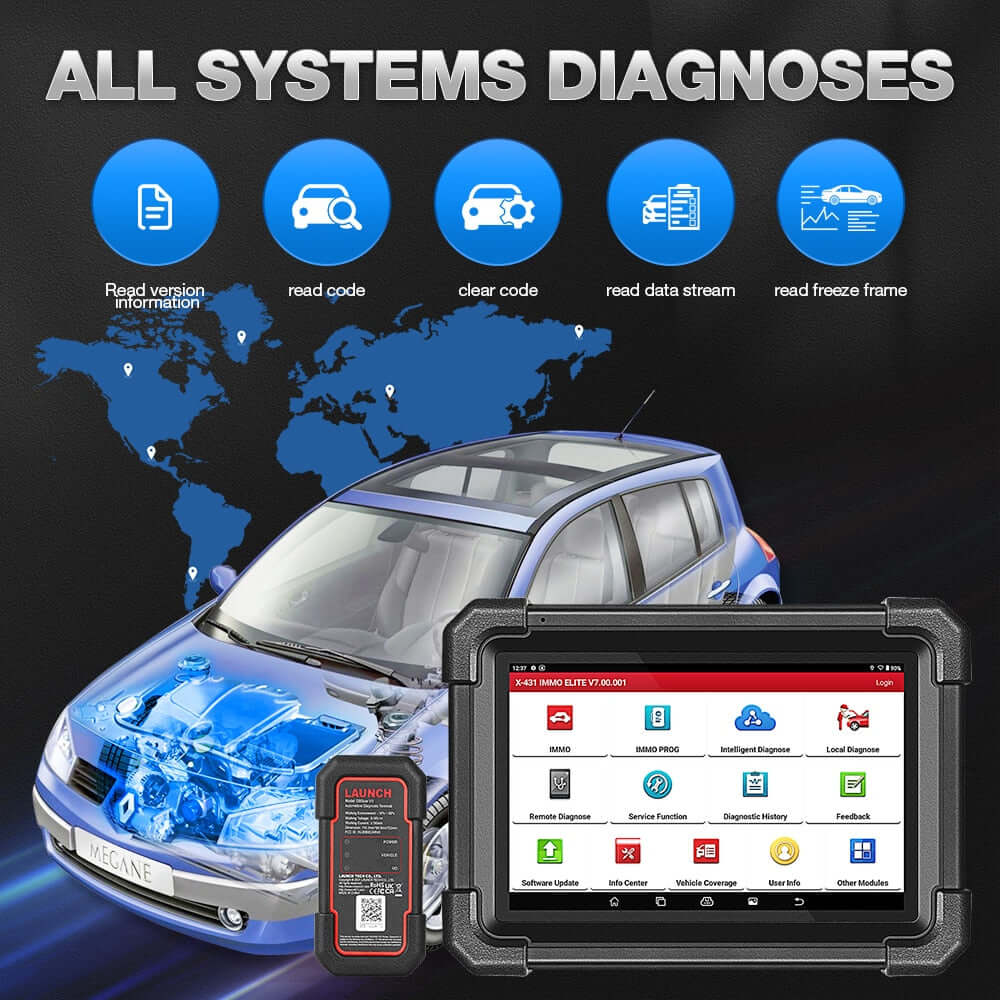 LAUNCH® X431 IMMO Elite Key Programmer All System With 40+ Reset Service Diagnostic Tool Support CANFD & DOIP - Image 3