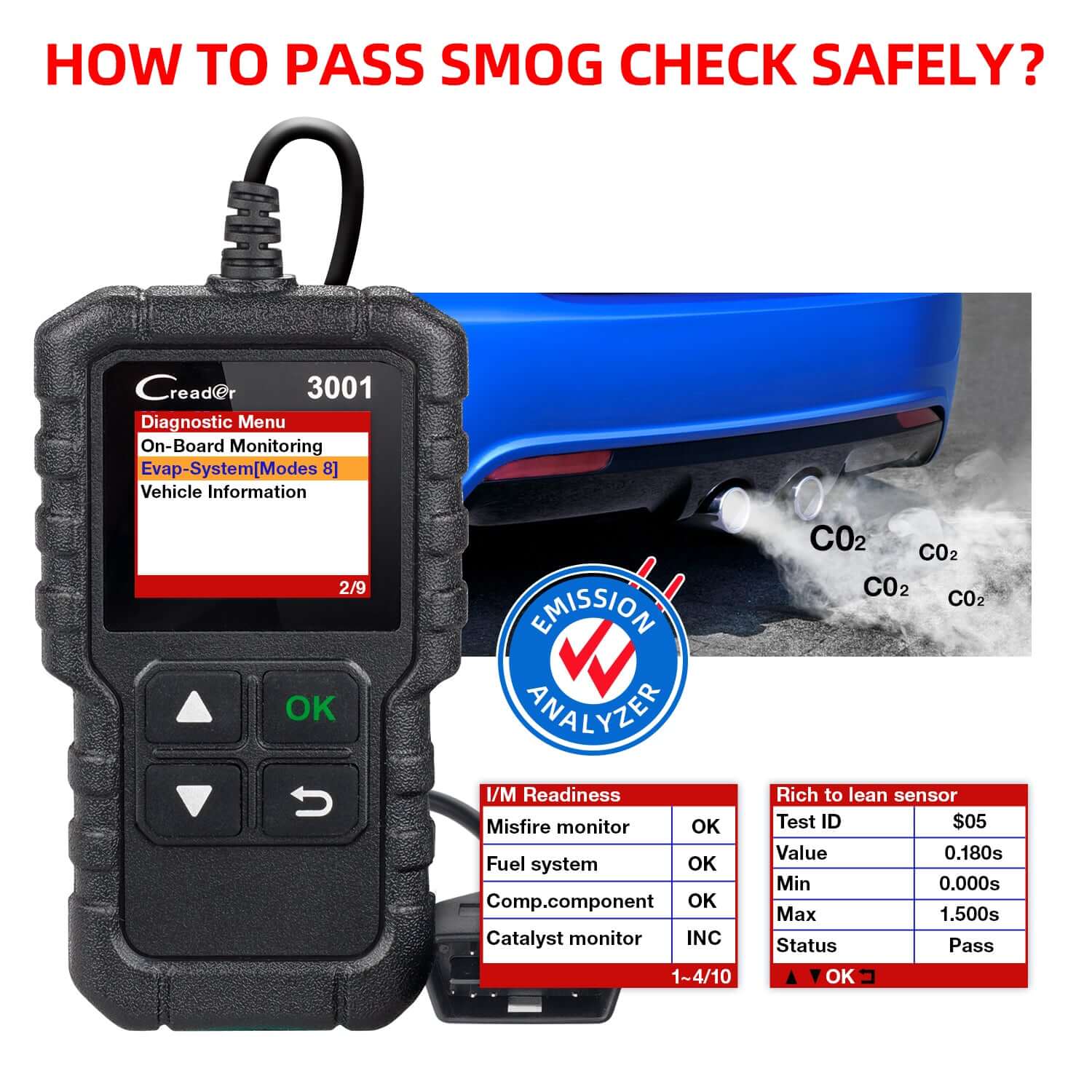 LAUNCH® Creader 3001 OBD2 Scanner Engine Fault Code Reader - Image 6