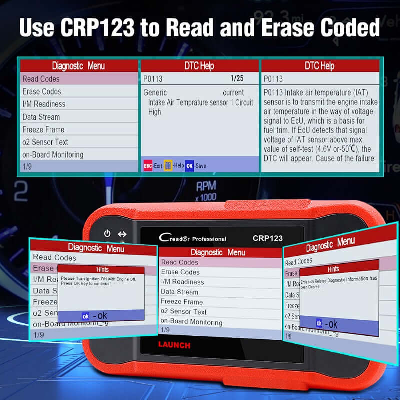 LAUNCH CRP123 OBD2 Scanner – Engine, ABS, SRS, Transmission Code Reader, Full OBDII Diagnostic Tool with Live Data Graph & Lifetime Free Updates - Image 6