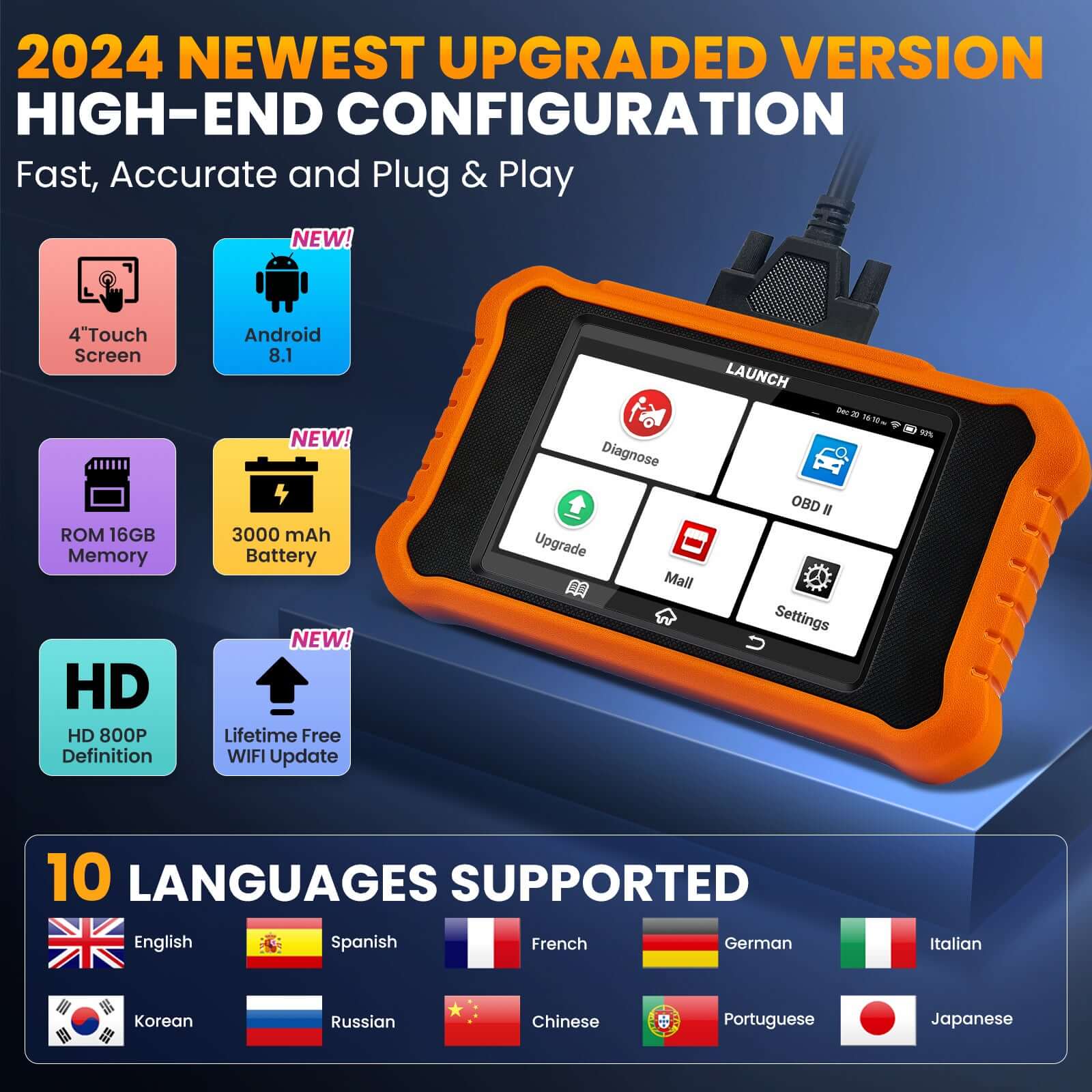 LAUNCH X431 Creader Elite 2.0 For AUDI OBD2 Scanner Bi Directional Diagnostic Tool SRS DPF Oil Reset Code Reader(Support Volkswagen, Audi, Bentley, Skoda, Bugatti, Lamborghini, Seat) - Image 6
