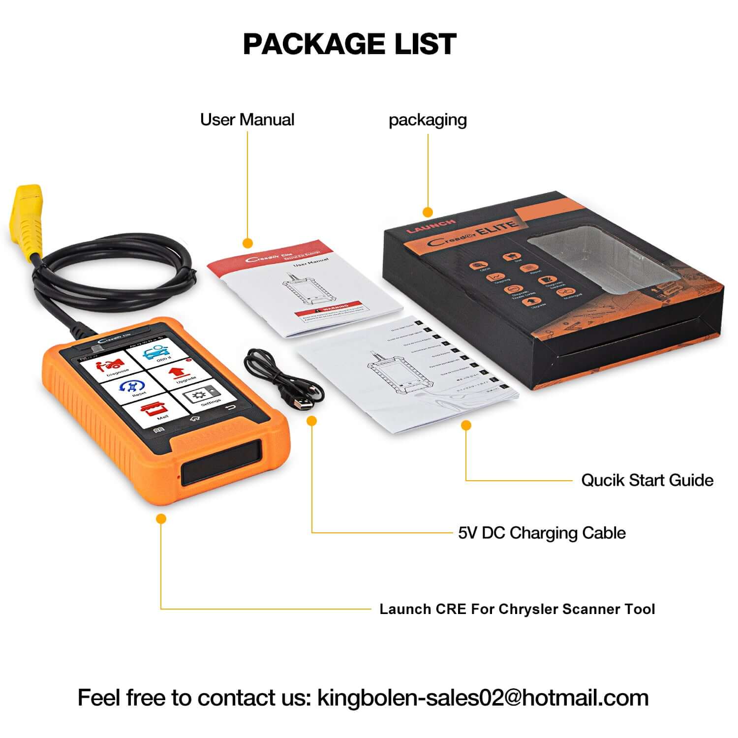 LAUNCH X431 Creader Elite for Chrysler Bidirectional Diagnostic Tool OBD2 Scanner ABS SRS DPF Oil Reset Code Reader(Support Chrysler, Dodge, Jeep) - Image 9