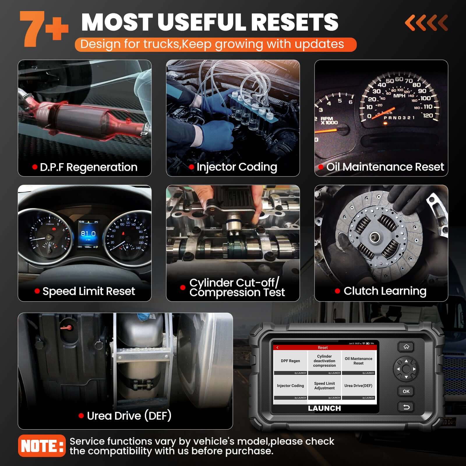 LAUNCH CRP129 HD Elite Heavy Duty Truck Full System Scanner with 7 Resets - Image 4