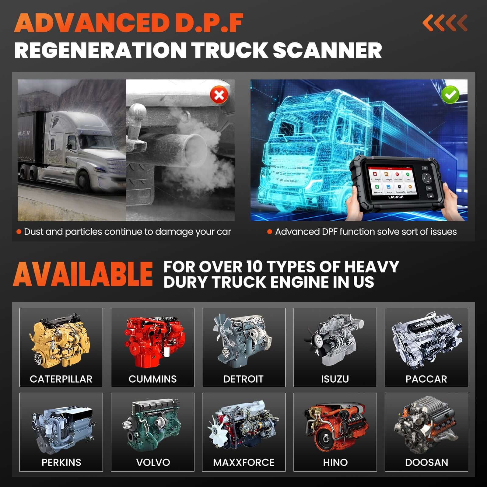 LAUNCH CRP129 HD Elite Heavy Duty Truck Full System Scanner with 7 Resets - Image 6