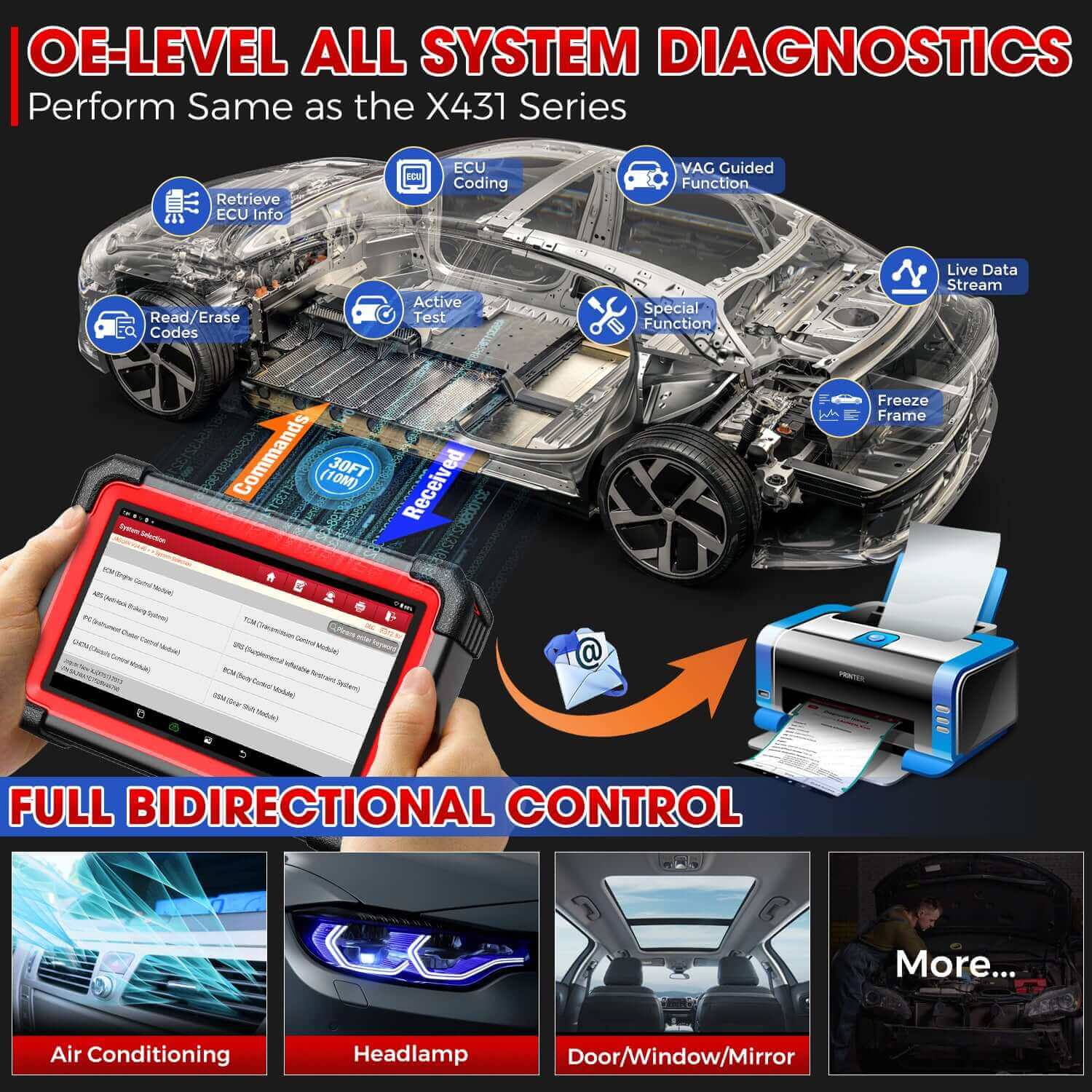 LAUNCH® X431 CRP919EBT Wireless CAN-FD OBD2 Sanner with Bi-directional ECU Coding Functions - Image 6