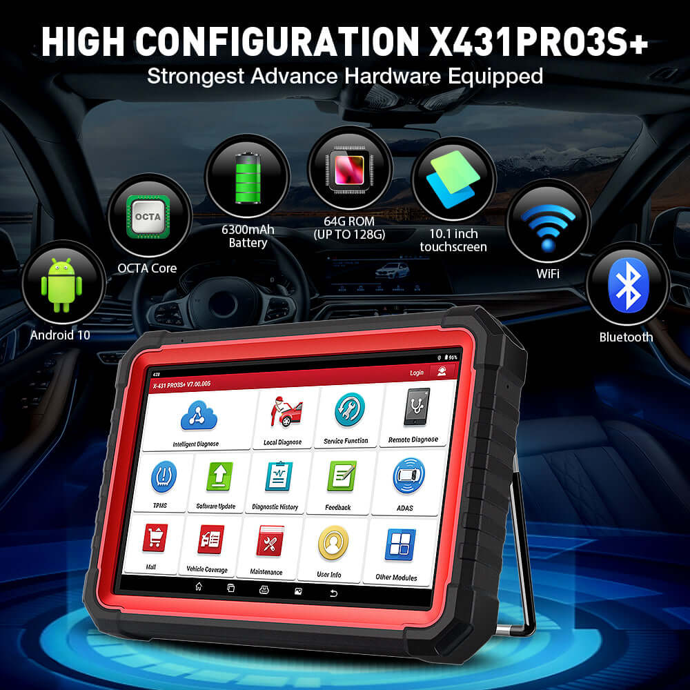 LAUNCH® X431 PRO3S+ V5.0 10.1’ INCH Full System Car Diagnostic Tools with CAN FD, OBD/OBD2 Full System Scanner & Topology Map - Image 8